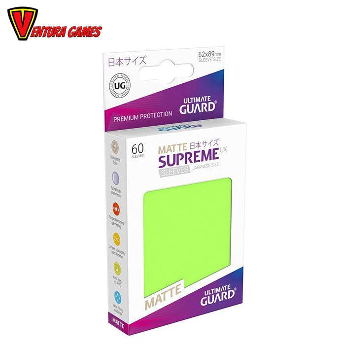 Ultimate Guard Supreme UX Sleeves Japanese Size Matte Light Green (60 - Ventura Games