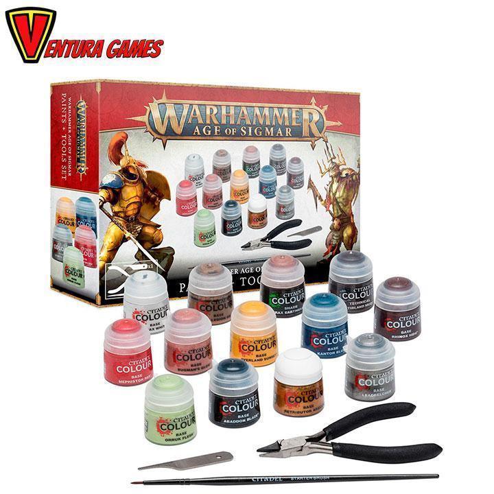 Warhammer Age of Sigmar: Paint + Tools Set - Ventura Games
